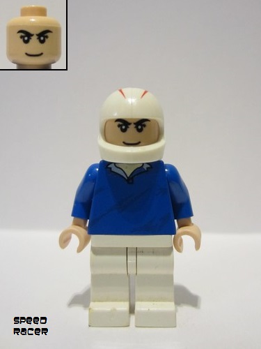 lego 2008 mini figurine sr001 Speed Racer Blue Pullover 