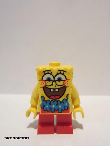 lego 2012 mini figurine bob036 SpongeBob Blue Lei Collier de fleurs bleues