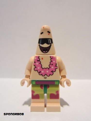 lego 2012 mini figurine bob037 Patrick Pink Lei Collier de fleurs roses