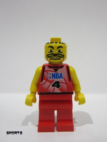 lego 2003 mini figurine nba044a NBA Player Number 4 with Red Non-Spring Legs 