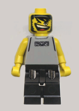 lego 2003 mini figurine nba056 Basketball Street Player Light Gray Torso and Black Legs 