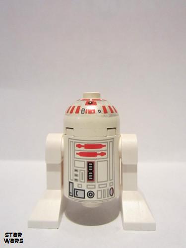 lego 1999 mini figurine sw0029 R5-D4 Astromech Droid, Short Red Stripes on Dome 
