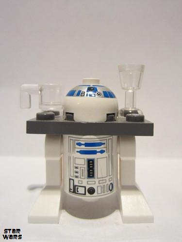 lego 2006 mini figurine sw0028a R2-D2 Astromech Droid, Dark Bluish Gray Serving Tray 