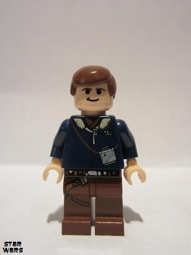 lego 2006 mini figurine sw0088 Han Solo Printed reddish Brown Legs<br/>Light Nougat, no pupils 