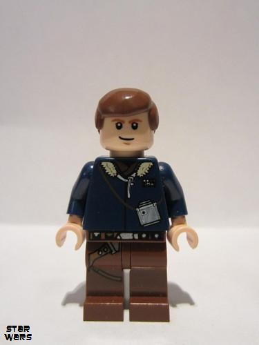 lego 2006 mini figurine sw0088a Han Solo Printed reddish Brown LegsLight Nougat, with pupils 