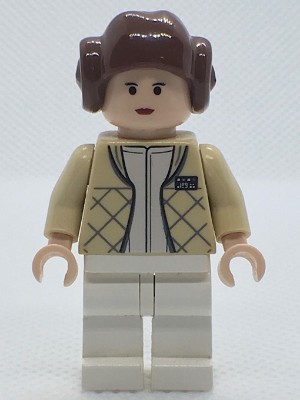 lego 2006 mini figurine sw0113a Princess Leia Hoth Outfit, Smooth Hair with Buns 