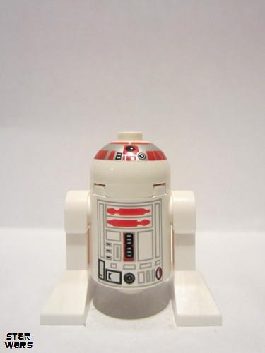 lego 2007 mini figurine sw0029a R5-D4 Astromech Droid, Long Red Stripes on Dome 