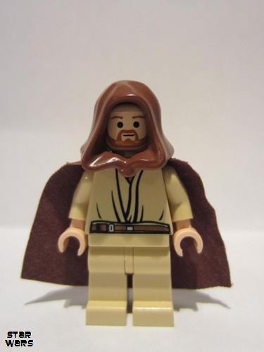 lego 2007 mini figurine sw0172 Qui-Gon Jinn Light Nougat<br/>Wrong - Obi-Wan - head 