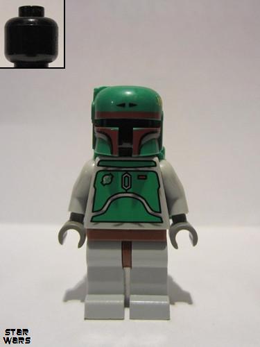 lego 2009 mini figurine sw0002b Boba Fett Bluish Grays - Dark Red Helmet 