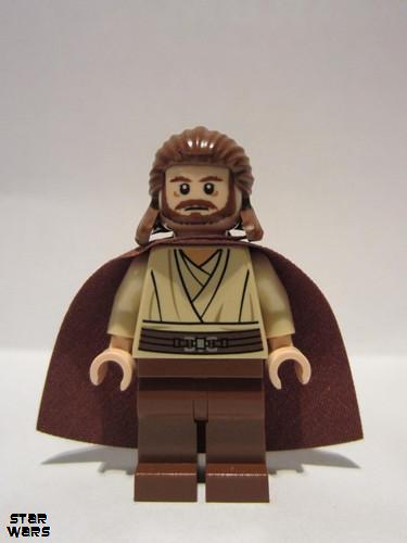 lego 2011 mini figurine sw0322 Qui-Gon Jinn Nougat face and pupils 