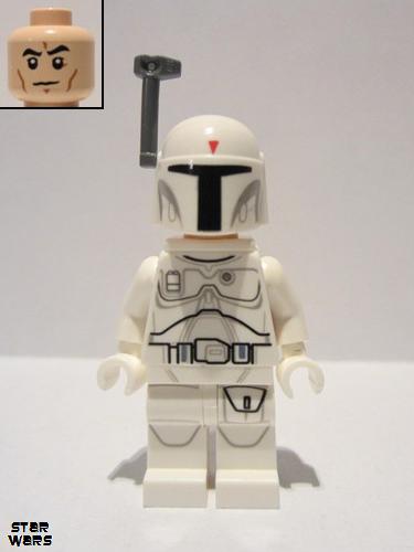 lego 2015 mini figurine sw0631 Boba Fett White, Detailed Pattern 