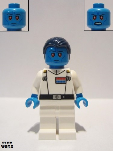 lego 2017 mini figurine sw0811 Grand Admiral Thrawn Dark Azure Skin 