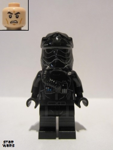 lego 2018 mini figurine sw0902 First Order TIE Pilot Three White Lines on Helmet 