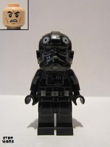 lego 2018 mini figurine sw0926 Imperial TIE Fighter Pilot Light Nougat Head, Scowl, White Insignia on Helmet 