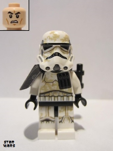 lego 2018 mini figurine sw0960 Sandtrooper Black Pauldron, Ammo Pouch, Dirt Stains, Survival Backpack 