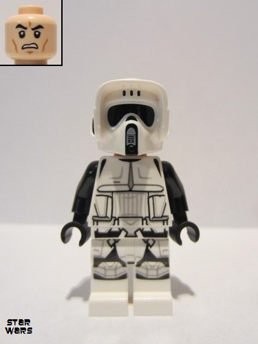 lego 2019 mini figurine sw1007 Imperial Scout Trooper Male, Dual Molded Helmet, Light Nougat Head, Scowl 