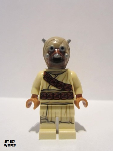 lego 2020 mini figurine sw1074 Tusken Raider Head Spikes, Diagonal Belt 