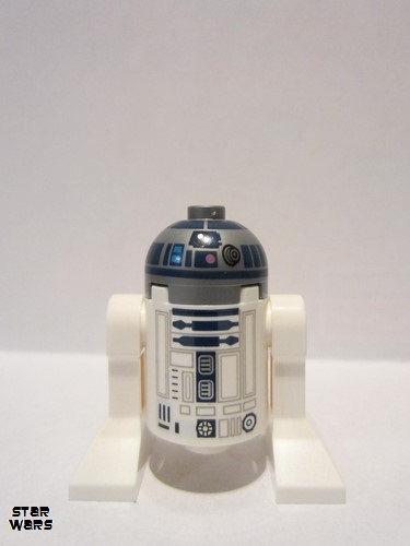 lego 2020 mini figurine sw1085 R2-D2 Astromech Droid, Flat Silver Head, Dark Pink Dots and Large Receptor 