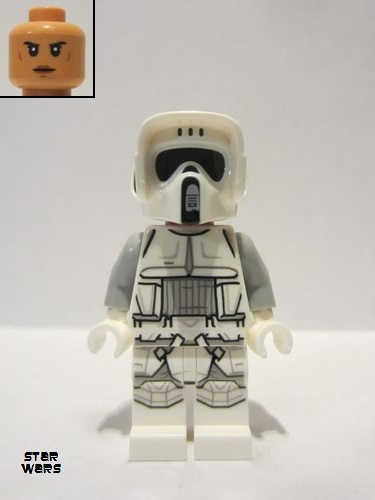 lego 2022 mini figurine sw1182 Imperial Scout Trooper Hoth - Female, Dual Molded Helmet, Nougat Head, Smirk 