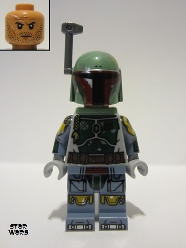 lego 2023 mini figurine sw1274 Boba Fett Helmet, Jet Pack, Printed Arms and Legs, Rangefinder 