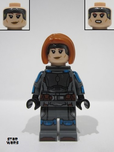 lego 2023 mini figurine sw1287 Bo-Katan Kryze Printed Arms, Dark Orange Hair 