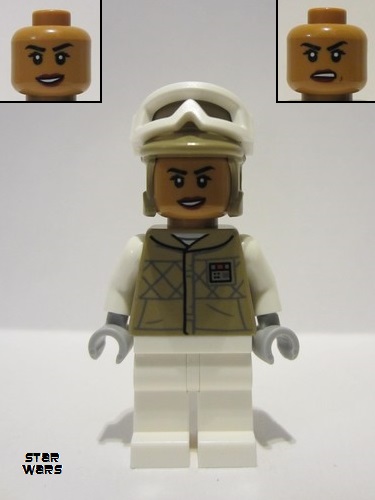 lego 2023 mini figurine sw1313 Hoth Rebel Trooper Dark Tan Uniform and Helmet, White Legs, Female (Kori Zaran) 