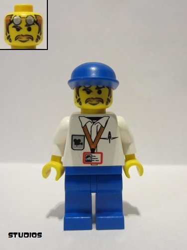 lego 2000 mini figurine stu001 Cameraman Blue Legs, Blue Cap 