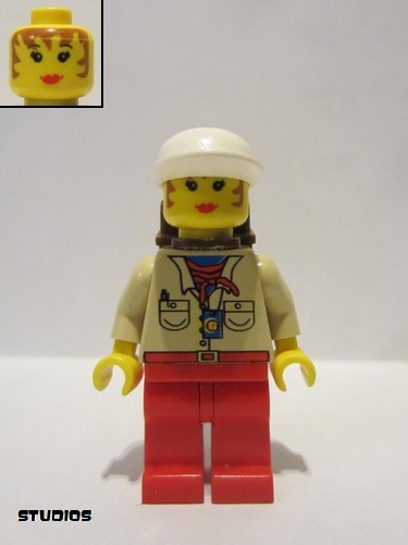 lego 2001 mini figurine stu012 Pippin Read Actress, Red Legs, White Cap 