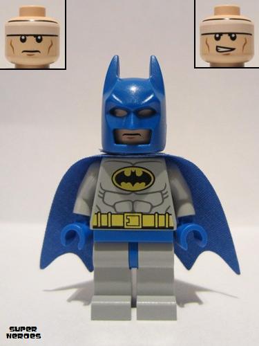 lego 2014 mini figurine sh0111 Batman Light Bluish Gray Suit with Yellow Belt and Crest, Blue Mask and Cape 