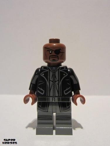 lego 2015 mini figurine sh0185 Nick Fury Trenchcoat 
