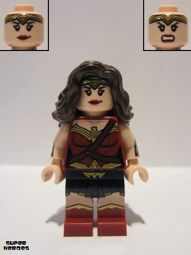 lego 2016 mini figurine sh0221 Wonder Woman Dark Brown Hair 