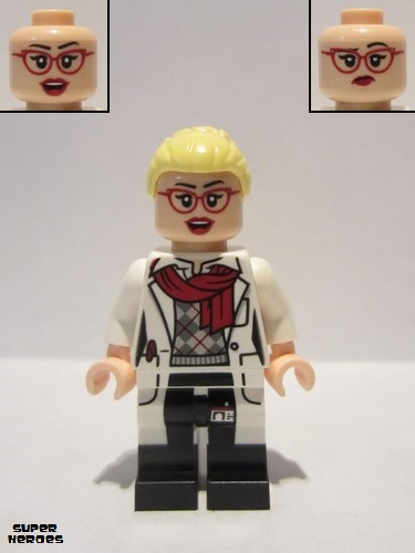 lego 2017 mini figurine sh0340 Dr. Harleen Quinzel Red Glasses 