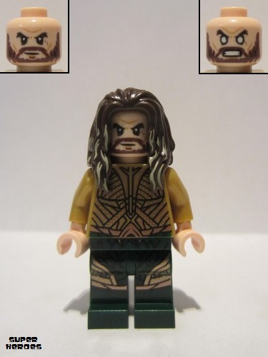 lego 2017 mini figurine sh0429 Aquaman Dark Brown Long Hair 