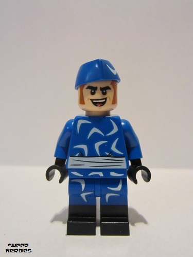 lego 2018 mini figurine sh0491 Captain Boomerang Blue Outfit 