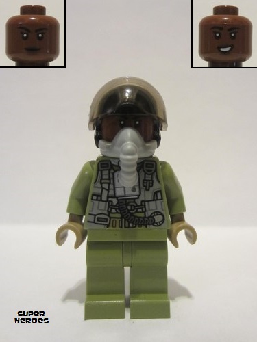 lego 2019 mini figurine sh0597a Maria Rambeau Black Helmet and Oxygen Mask 