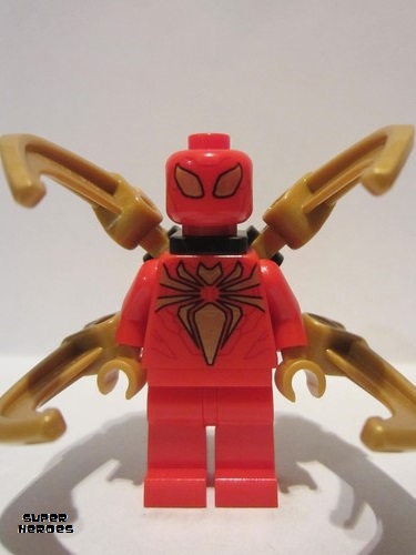 lego 2020 mini figurine sh0640 Iron Spider Black Outlined Gold Emblem 