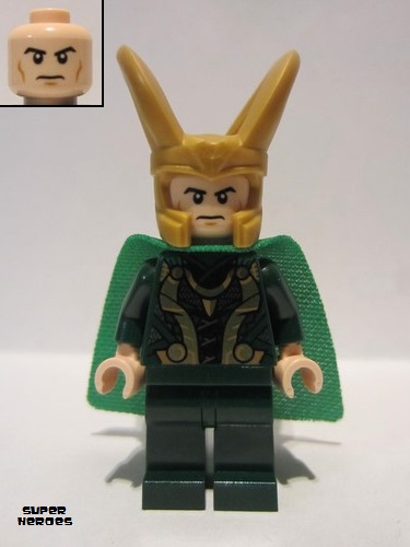 lego 2020 mini figurine sh0644 Loki Spongy Cape (Juniors), Dark Green Legs 