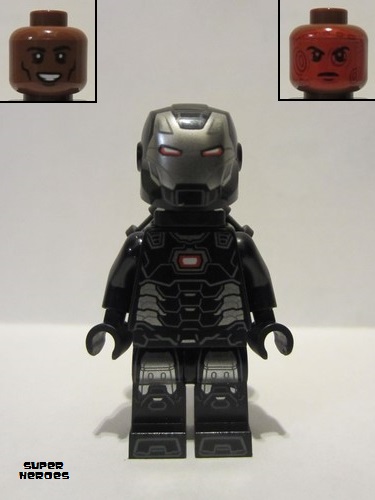 lego 2020 mini figurine sh0646 War Machine Black and Silver Armor with Neck Bracket 