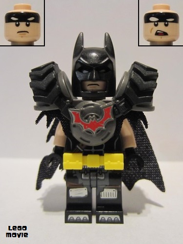 lego 2019 mini figurine tlm118 Batman Battle Ready, Tire Armor, Tattered Cape, Yellow Utility Belt 