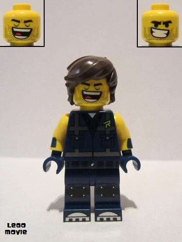 lego 2019 mini figurine tlm181 Rex Dangervest Eyes Closed / Large Lopsided Grin with Teeth 