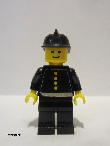 lego 1978 mini figurine fire005s Fire Torso Sticker with 4 Buttons, Black Fire Helmet 