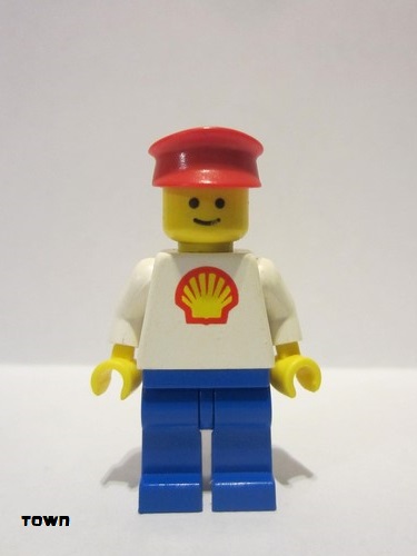 lego 1984 mini figurine shell001 Shell Classic - Blue Legs, Red Hat 