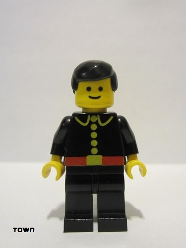 lego 1990 mini figurine firec002 Fire Classic, Black Male Hair 