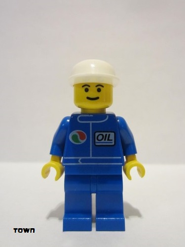 lego 1996 mini figurine oct005 Octan Blue Oil, Blue Legs, White Cap 