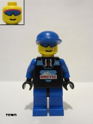 lego 2000 mini figurine arc003 Arctic Black, Blue Cap 