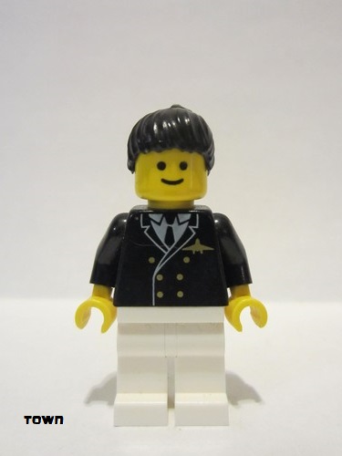 lego 2005 mini figurine air020 Airport - Pilot White Legs, Black Ponytail Hair 