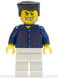 lego 2005 mini figurine wc028 Citizen Plaid Button Shirt, White Legs 