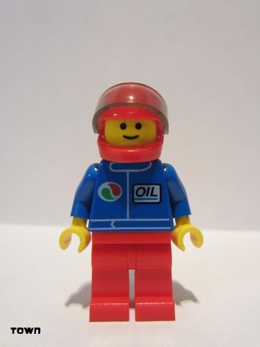 lego 2006 mini figurine oct051 Octan Blue Oil, Red Legs, Red Helmet, Trans-Black Visor 