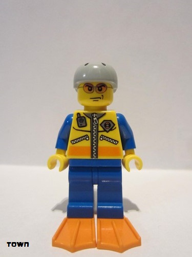 lego 2008 mini figurine cty0073a Coast Guard City - Helicopter Rescue Swimmer