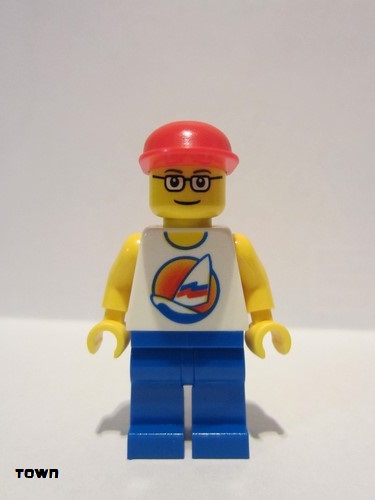 lego 2008 mini figurine twn070 Surfboard on Ocean